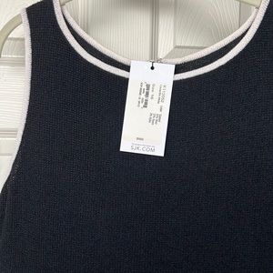 NWT semi vintage St. John Santana knit dress with white piping size 16